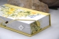 Preview: Stifte-Schachtel mit Klappdeckel ca. 21x10x4cm | Frühlingskranz | zitronengelb | Art. Nr. 97040002